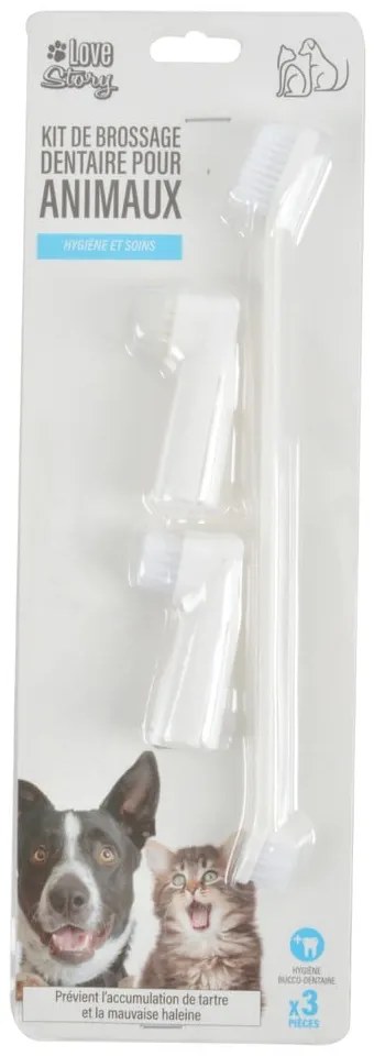 Kisállat fogkefe szett 3 db-os – Love Story