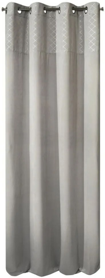 Bársonyos szürke sötétítő függöny geometrikus motívummal 140 x 250 cm