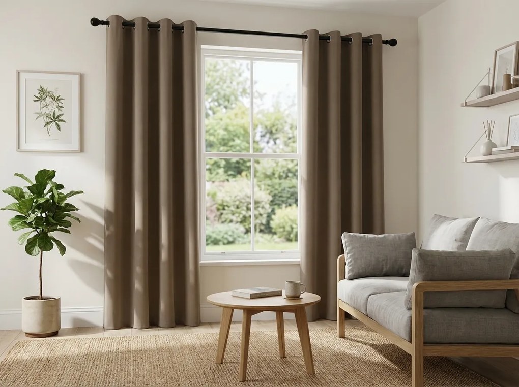 OXFORD bézs függöny 140x250 cm Felfüggesztés: Hullámos sínszalag