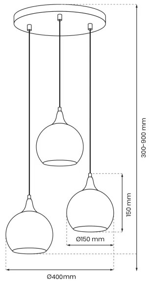 Csillár zsinóron MONTE 3xE27/60W/230V matt króm
