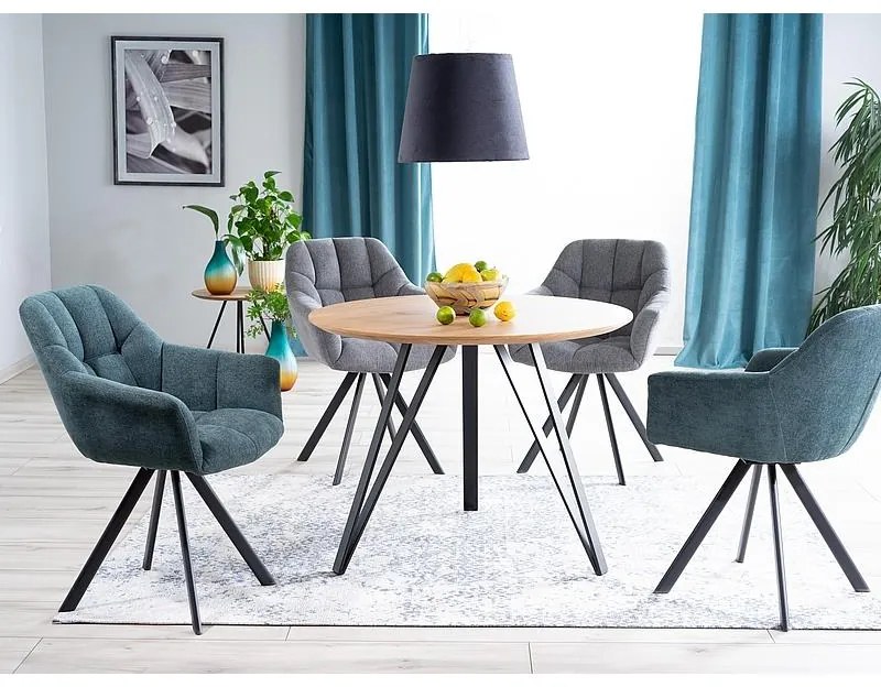 Tetis étkezőasztal, átmérő 100 cm, tölgy / fekete