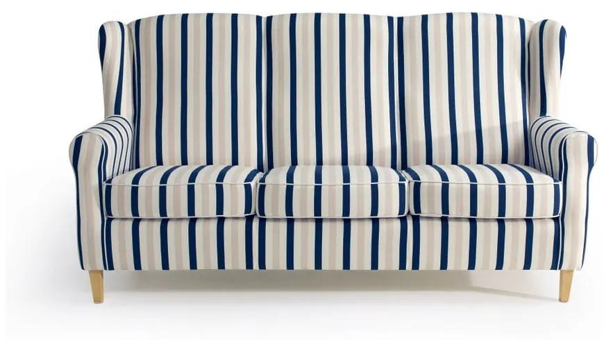 Lorris kék-fehér csíkos kanapé, 193 cm - Max Winzer