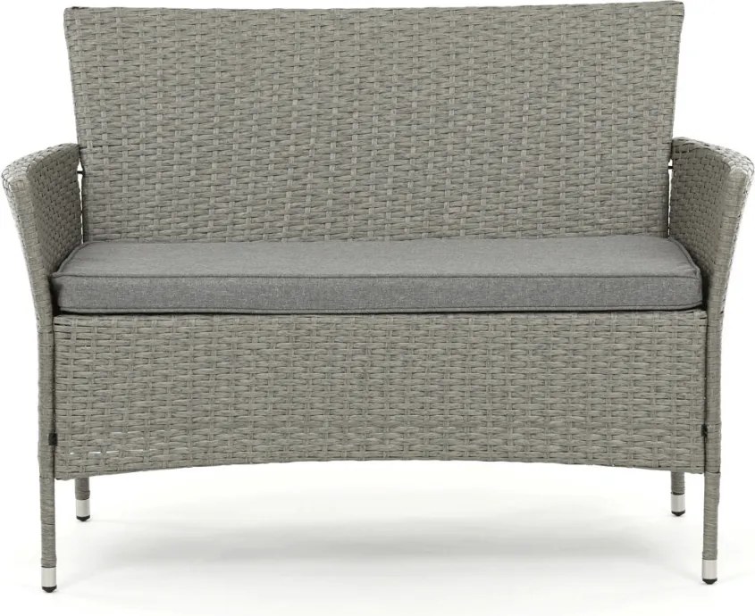 Kerti bútor garnitúra 100x60x69 cm, polyrattan, szürke, GREY