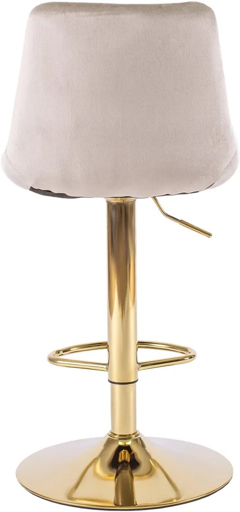 ARCOS bárszék, bézs, bársony, arany lábbal