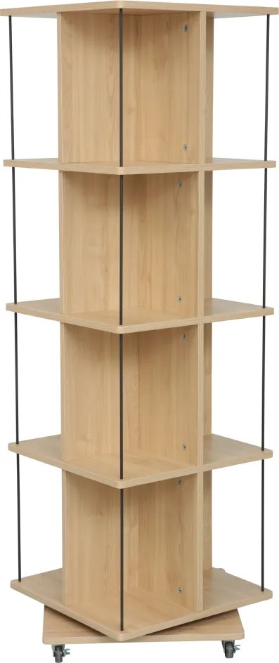 Forgó polcállvány, tölgy/fekete, POTOR