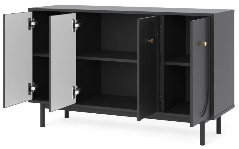 Komód Fekete/Arany Színben. MAZOMA KOMODA 4D