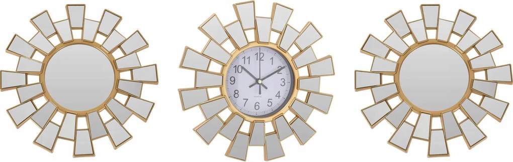 Óra 2 tükör Fali Dekorációs Szett fehér