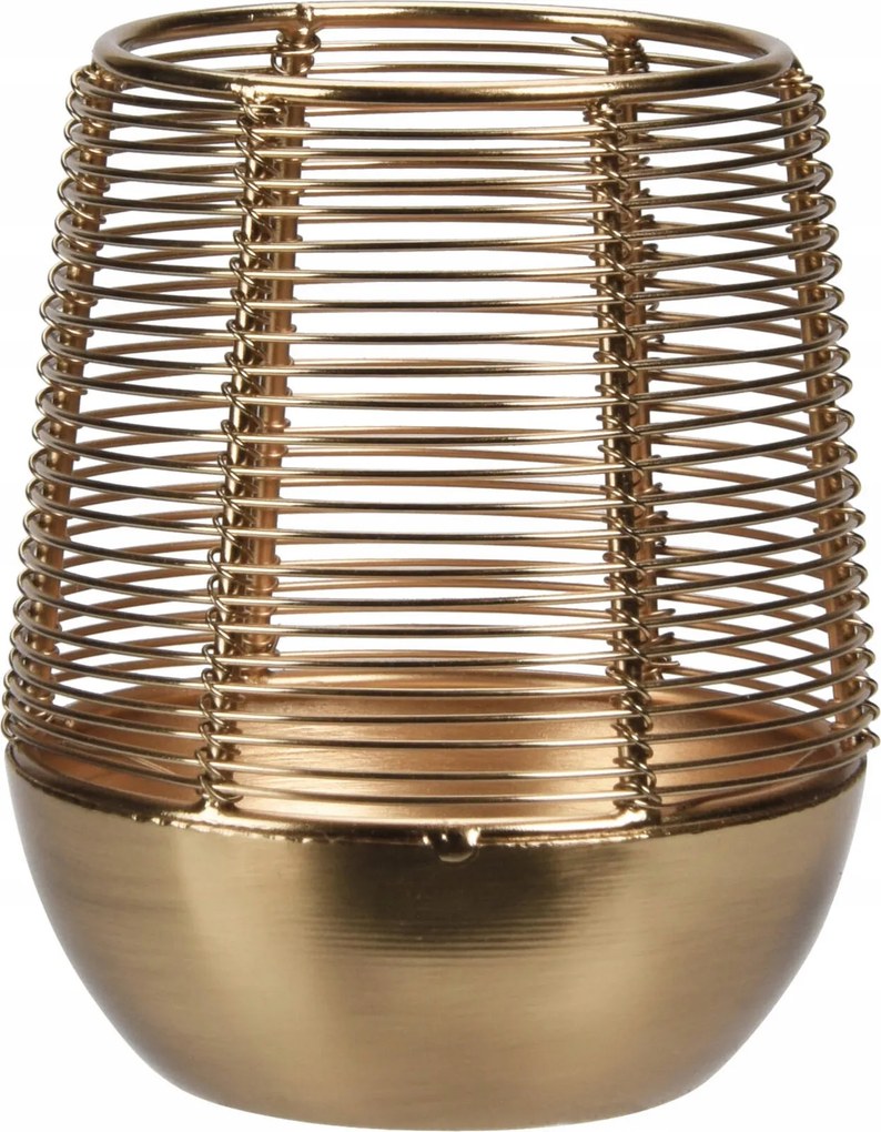 Lampion Gyertyatartó teamécses fém drót arany gyertyatartó Ø10 x 12 cm