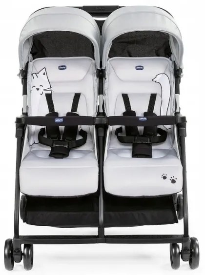 Chicco - Babakocsi ikreknek OHLALA TWIN Silver Macska ezüst