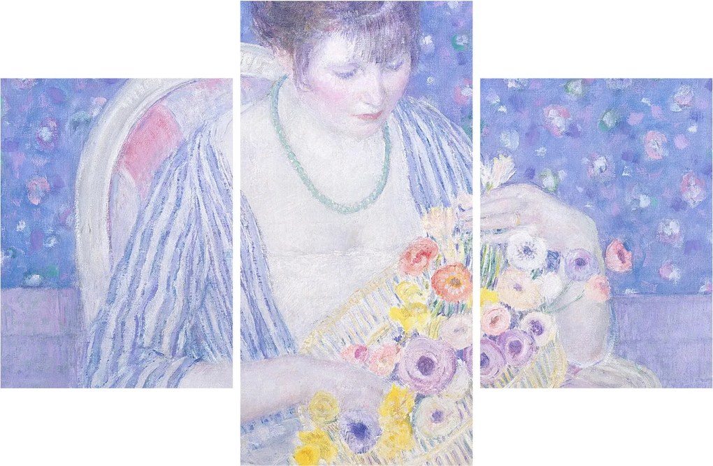 Kép - Frederick Carl Frieseke, The Basket of Flowers, reprodukciók (90x60 cm)