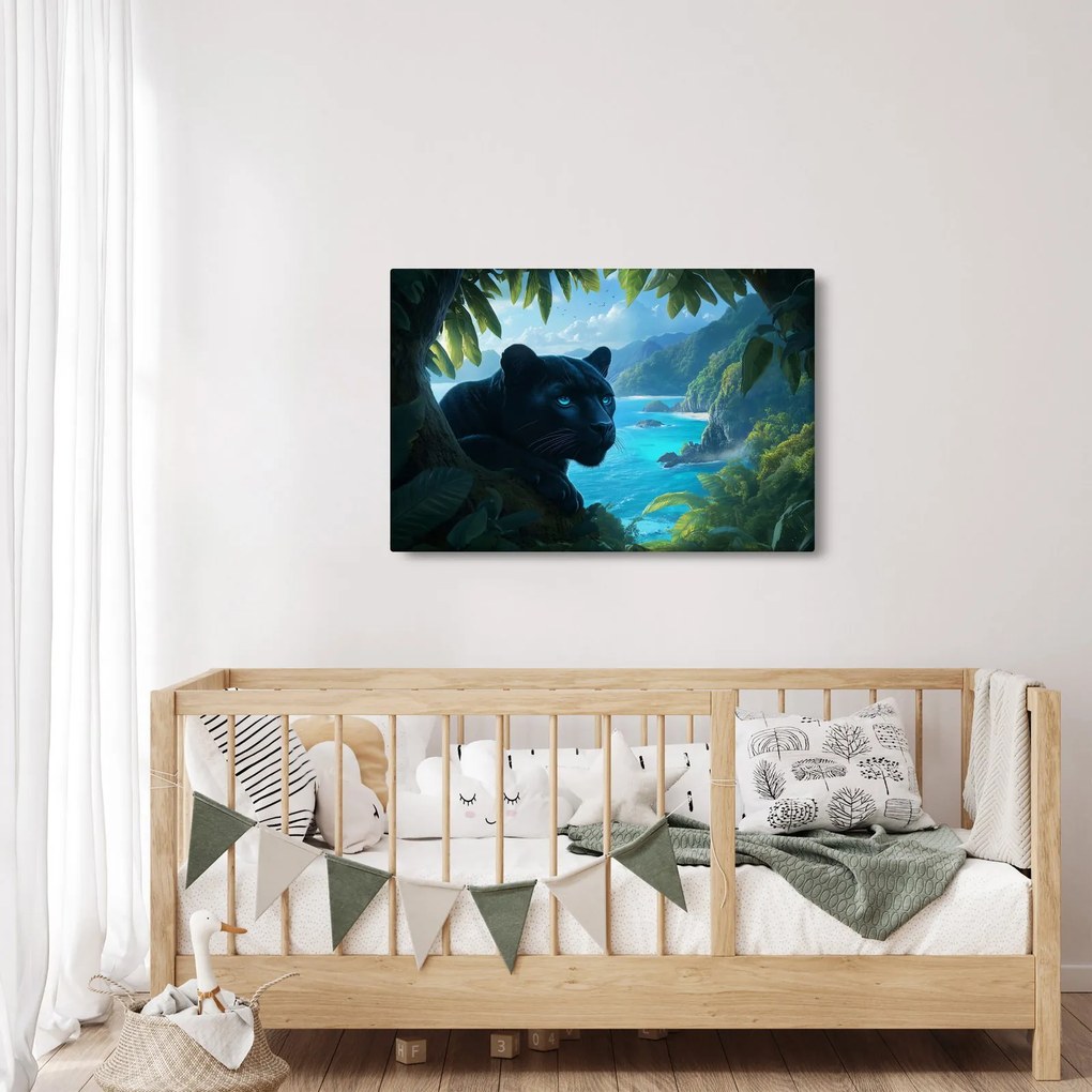 Kép - Fekete párduc a dzsungelben (90x60 cm)