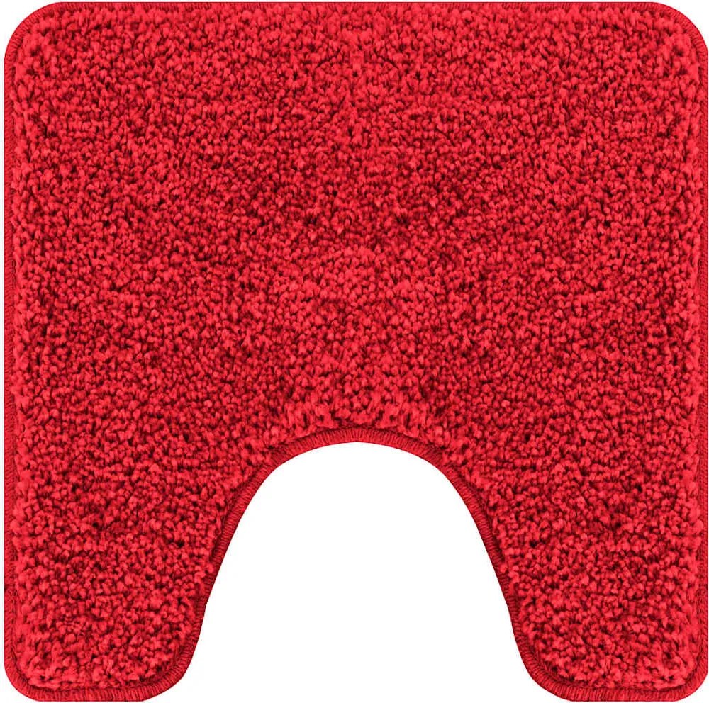 vidaXL Csúszásgátló Fürdőszőnyeg WC Nyírással Piros 50 x 50 cm PP