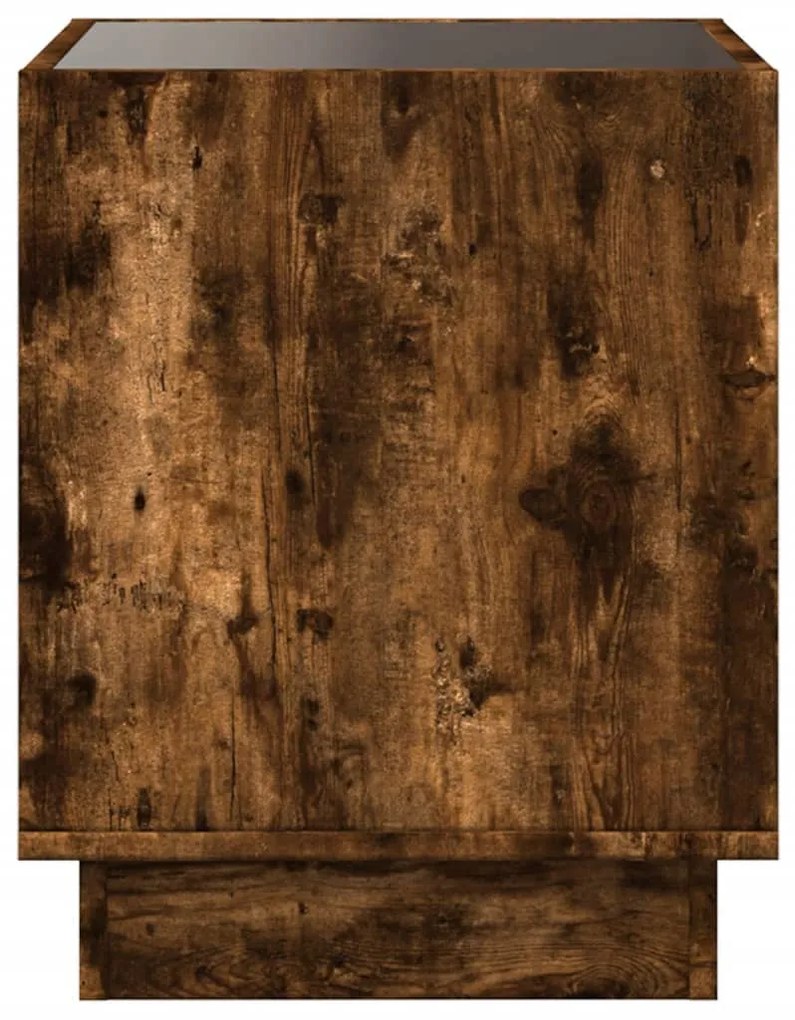 füstös tölgy végtelen hatású LED-es dohányzóasztal 50x50x50 cm
