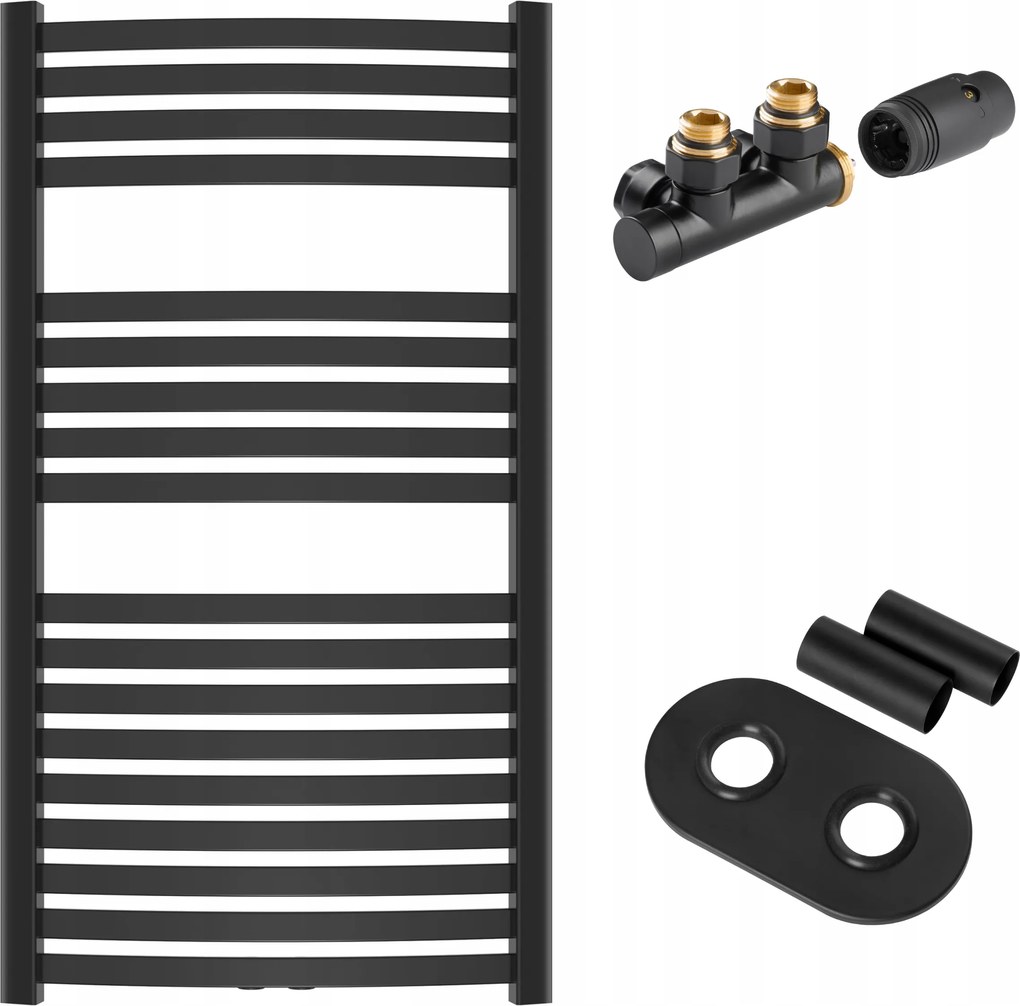 Fekete létra radiátor fürdőszobába, tartozékokkal