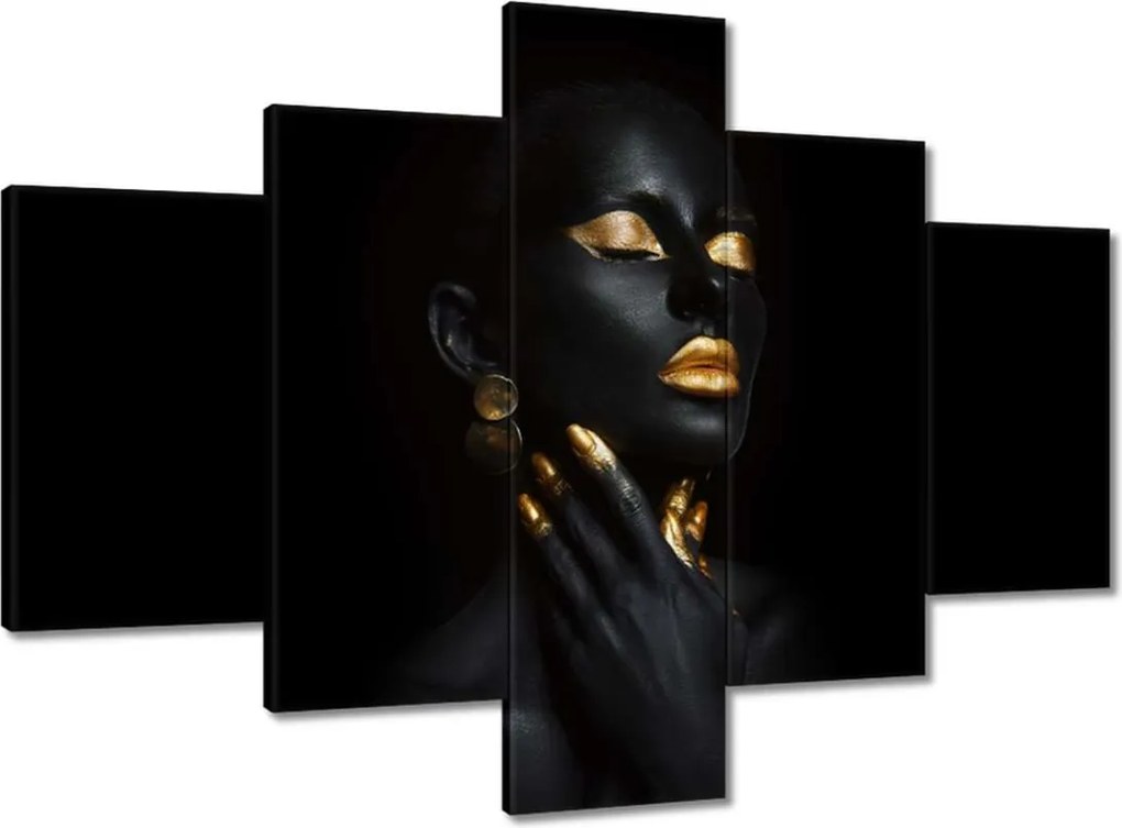 Vászonkép 100x70 Arannyal borított arc