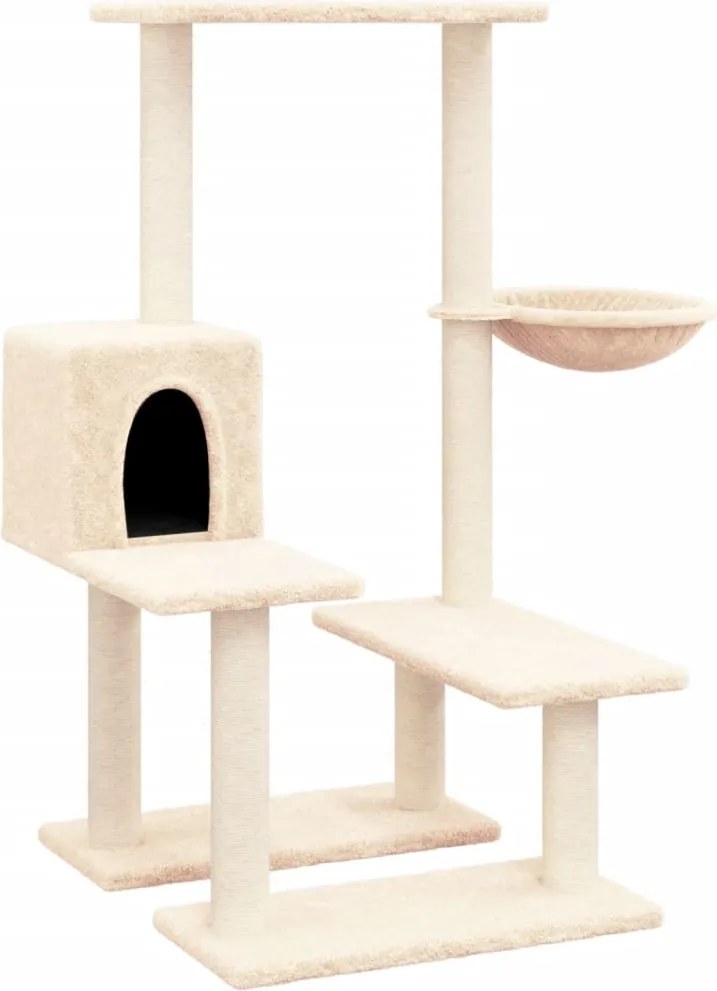 vidaXL krémszínű macskabútor szizál kaparófákkal 94,5 cm