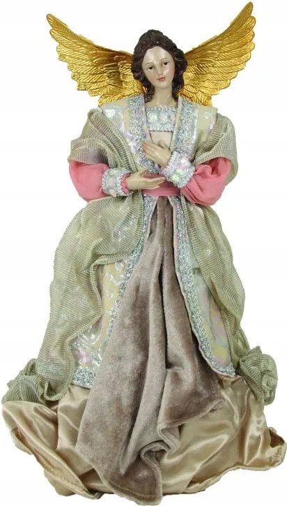 Angyal karácsonyfadísz- Rózsaszín/ Ezüst- 35cm magas Nagyobb Karácsonyfára