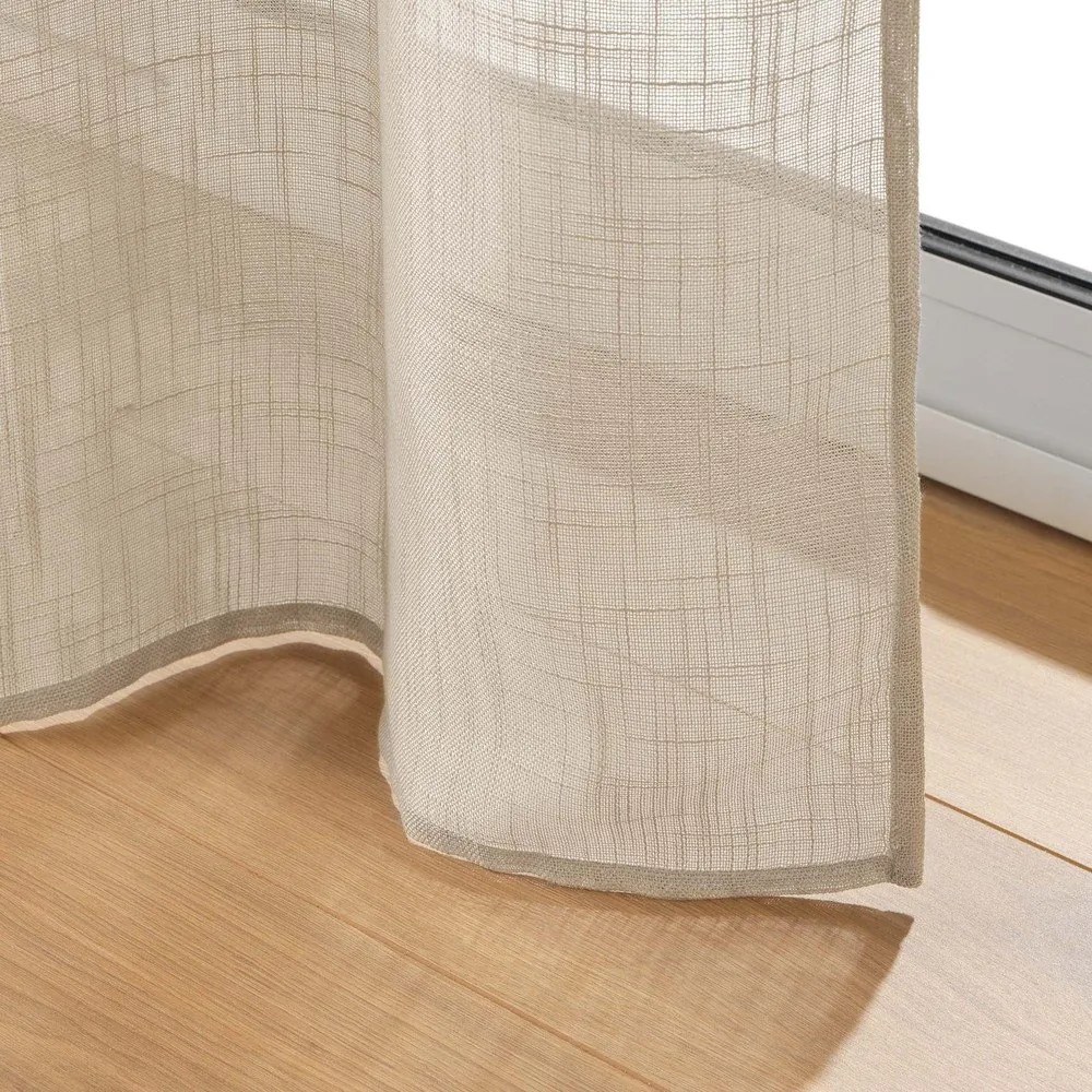 Barna átlátszó függöny 140x280 cm Haltona – douceur d'intérieur