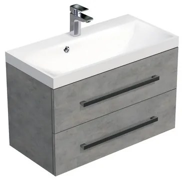 SAT Cube Way Fürdőszobaszekrény mosdóval 80x53x40 cm beton CUBE280ZBE