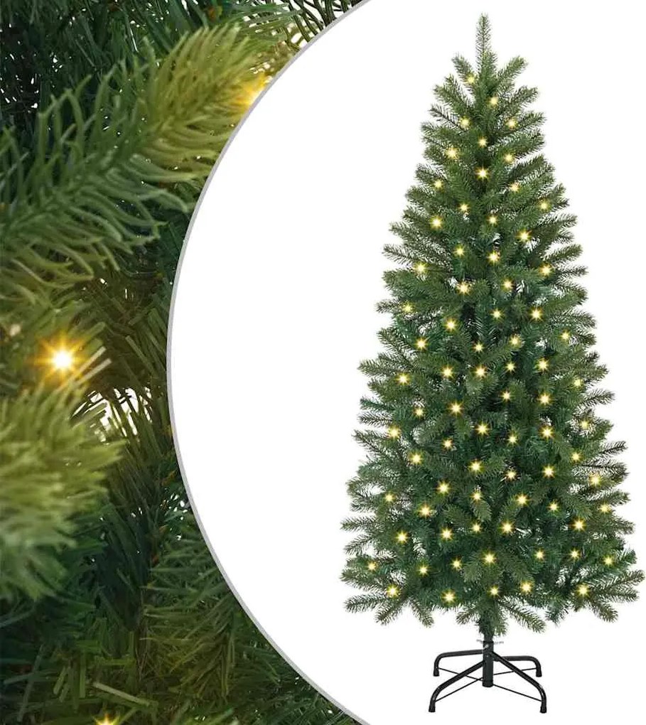 vidaXL Mű karácsonyfa 150 LED-del állvánnyal Zöld 150 cm PE és PVC