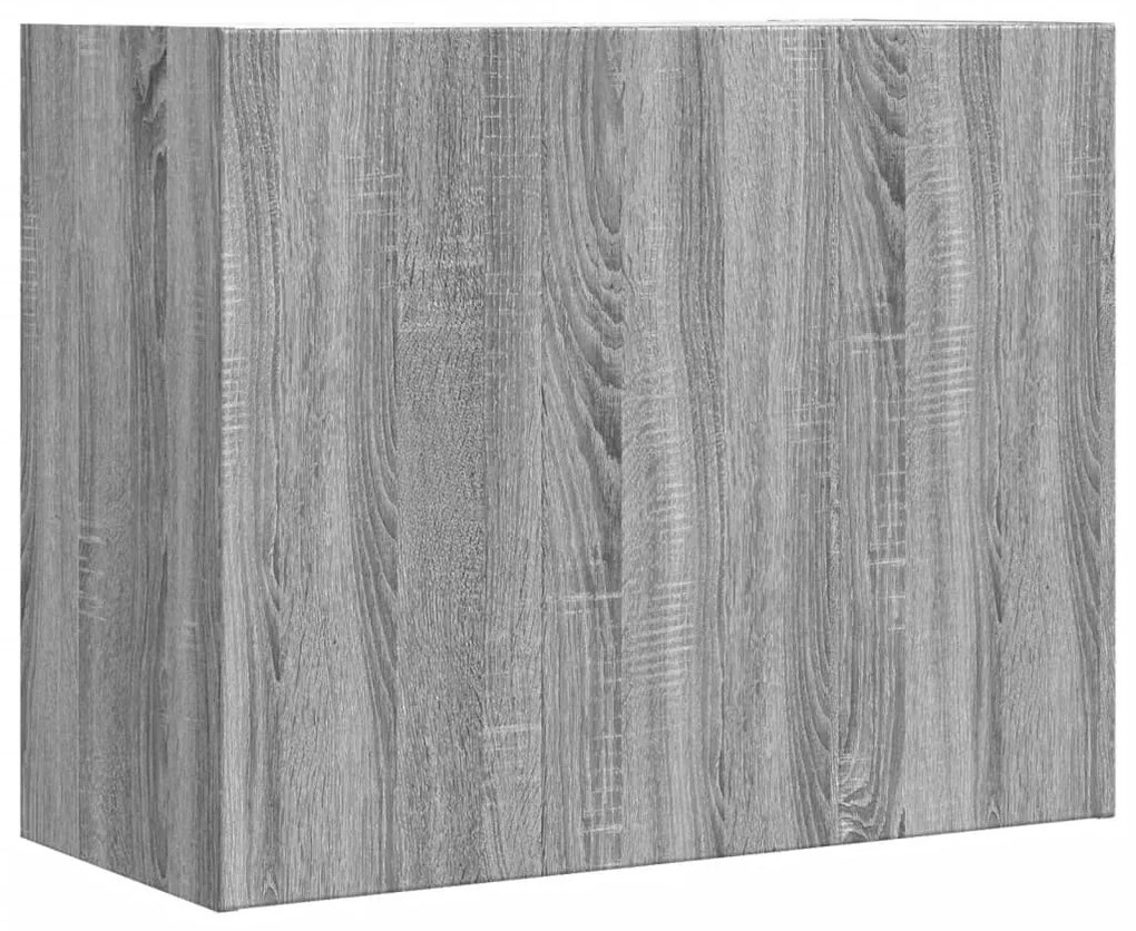 szürke sonoma színű szerelt fa faliszekrény 75 x 35 x 60 cm
