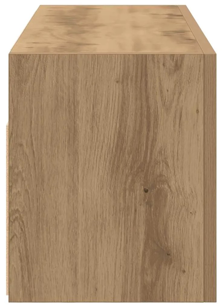 kézműves tölgy szerelt fa fali fürdőszobaszekrény 80x25x30 cm