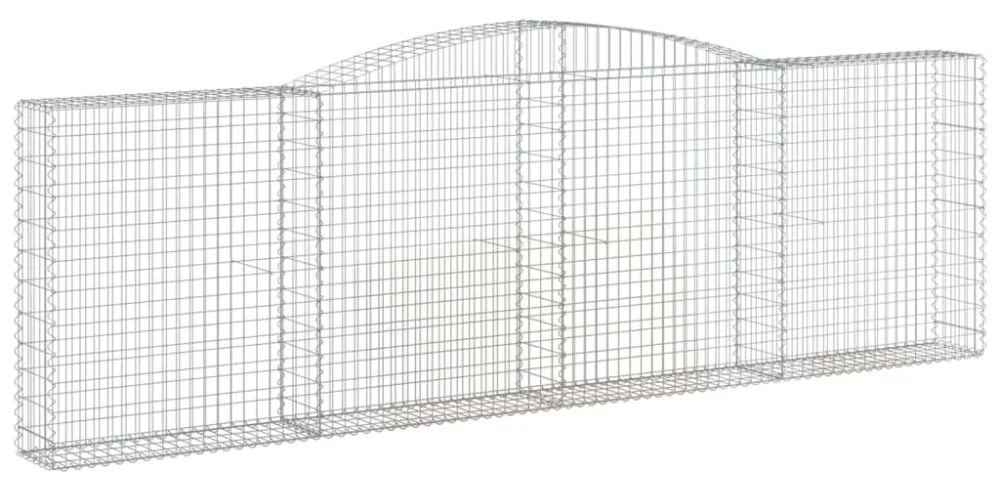 7 db íves horganyzott vas gabion kosár 400x30x120/140 cm