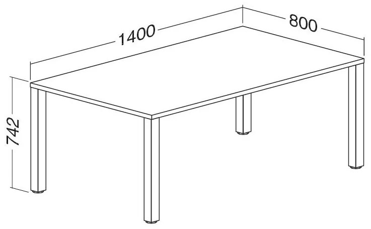 ProOffice B asztal 140 x 80 cm, cseresznye