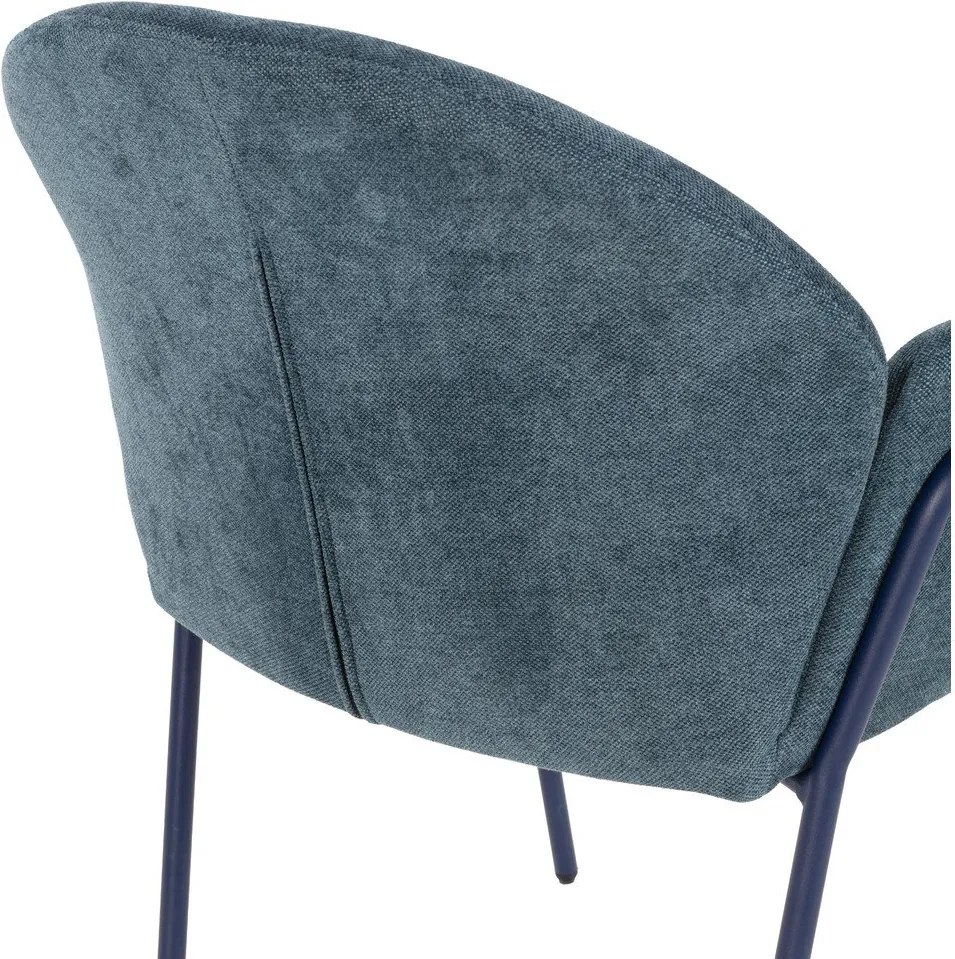 Kék kárpitozott étkezőfotel szett 2 db-os Aslin – MOME