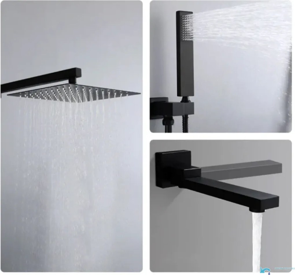 Zuhanypanel EYN PT04042 falba süllyesztett kivitelben, LED-világítással, többféle színváltozatban, például krómban és matt — 40 cm — Mozgatható