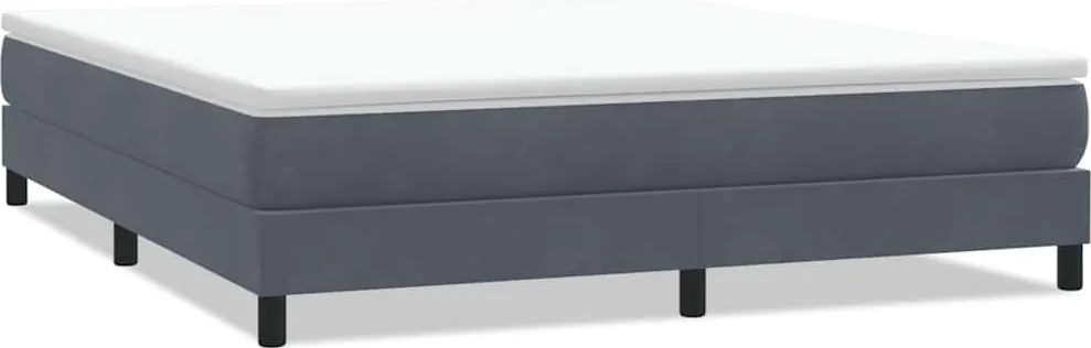 vidaXL sötétszürke bársony rugós ágy matrac nélkül 180x220 cm