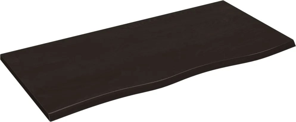 vidaXL sötétbarna kezelt tömör tölgyfa asztallap 100x50x2 cm