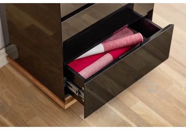 ARVI komód fekete/tölgy