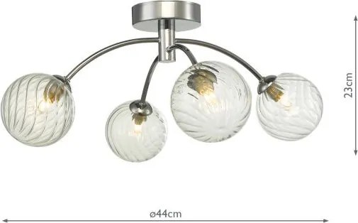 DAR LIGHTING IZZ0450-03 IZZY Mennyezeti Csillár Csiszolt Króm, Átlátszó G9 IP20