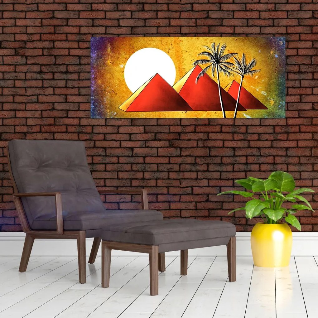 Festett egyiptomi piramisok képe (120x50 cm)