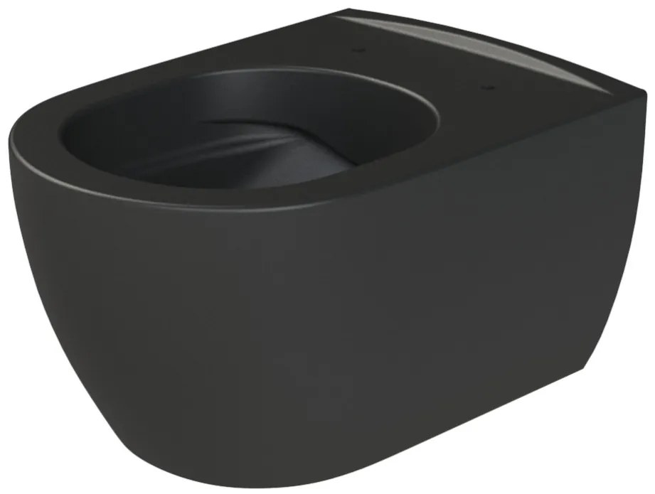 CeraStyle CITY fali WC - MATT FEKETE - BEÉPÍTETT bidé funkcióval - perem nélküli