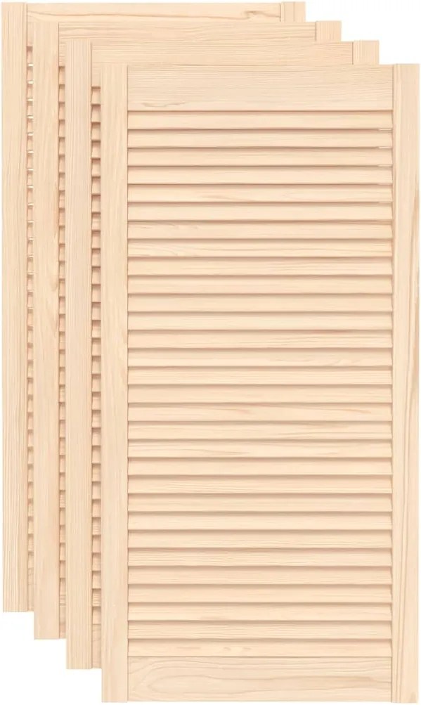 vidaXL 4 db tömör fenyőfa lamellás szekrényajtó 99,3 x 49,4 cm