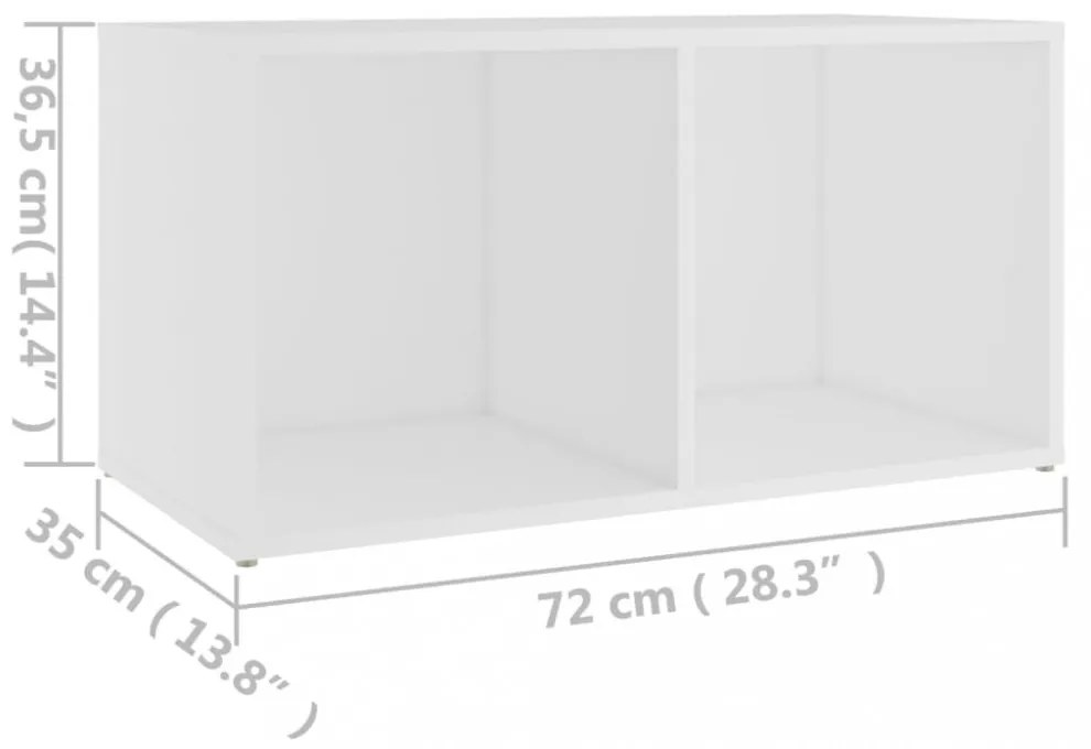 fehér szerelt fa TV-szekrény 72 x 35 x 36,5 cm
