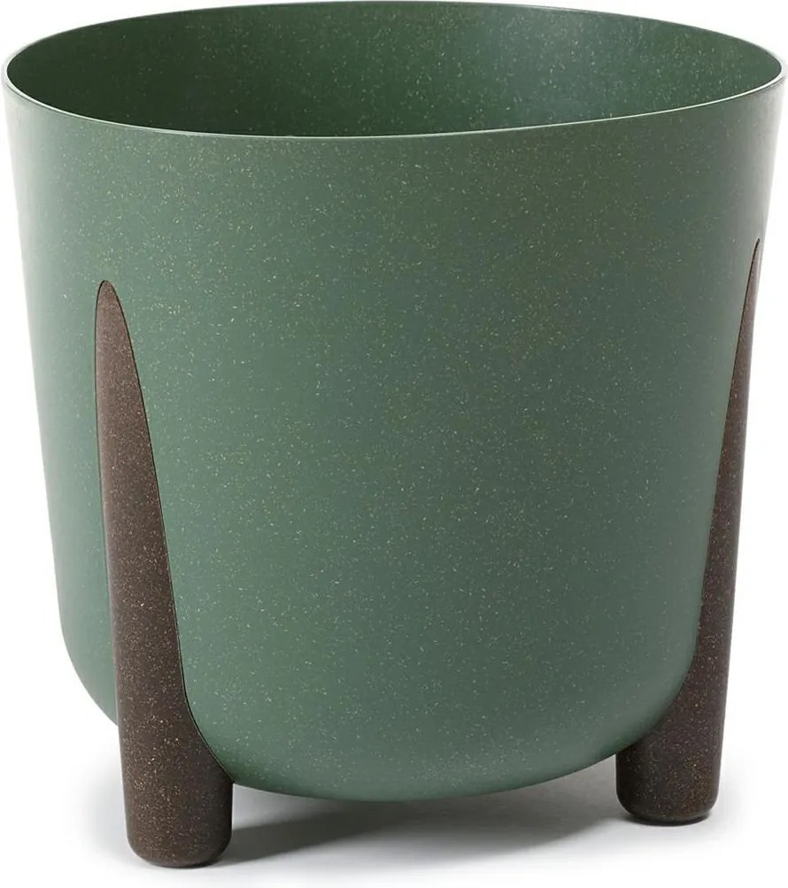 Virágcserép Dekorációs virágtartó Zöld, barna lábakkal 26cm