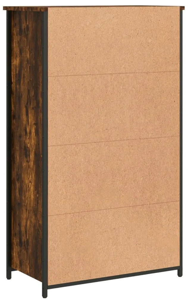 füstös tölgy színű szerelt fa magasszekrény 62 x 32 x 103,5 cm