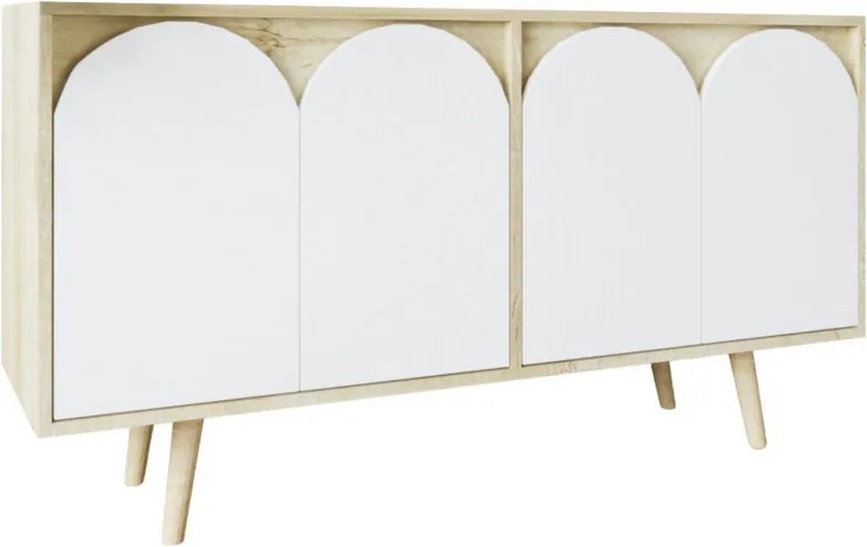 Venezia komód, zafír tölgy-fehér, 150 cm