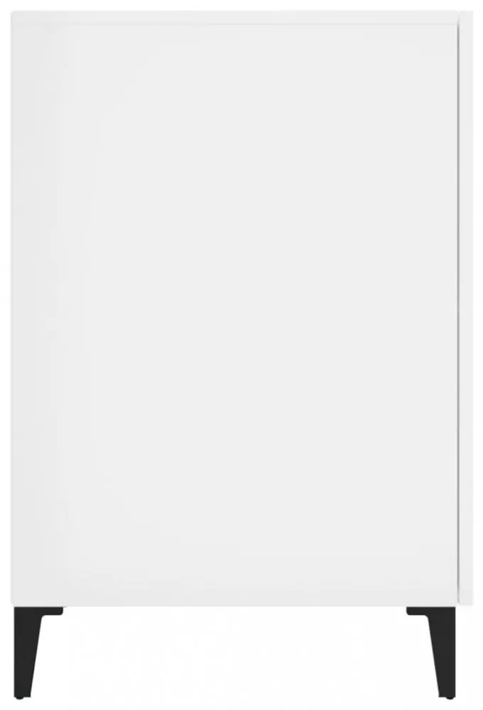 magasfényű fehér színű szerelt fa íróasztal 140 x 50 x 75 cm
