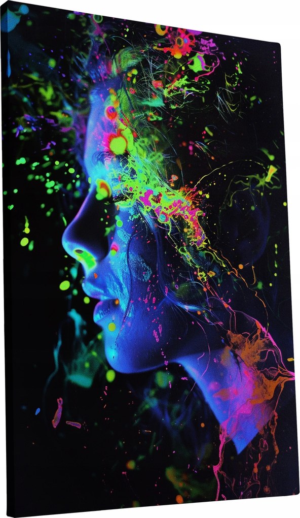 Vászonkép Női portré színekben otthon nappali 40x60