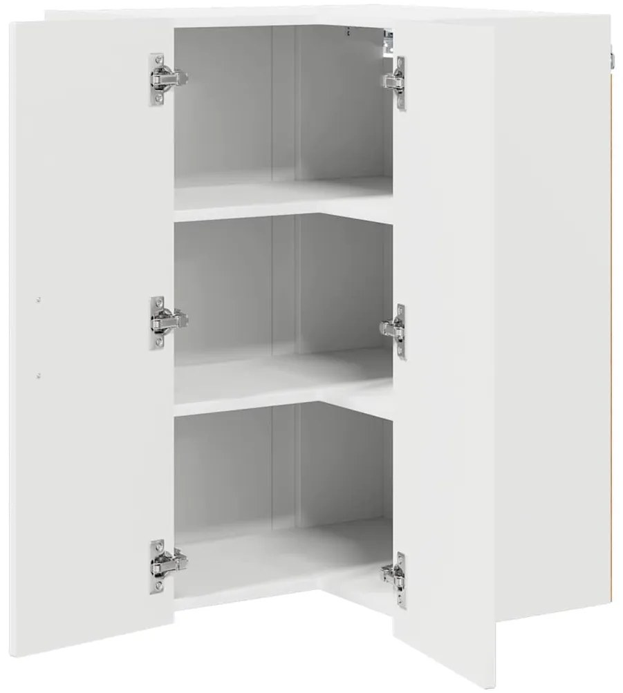 Fali konyhaszekrény Magas Fényű Fehér 57 x 57 x 80 cm Faanyag