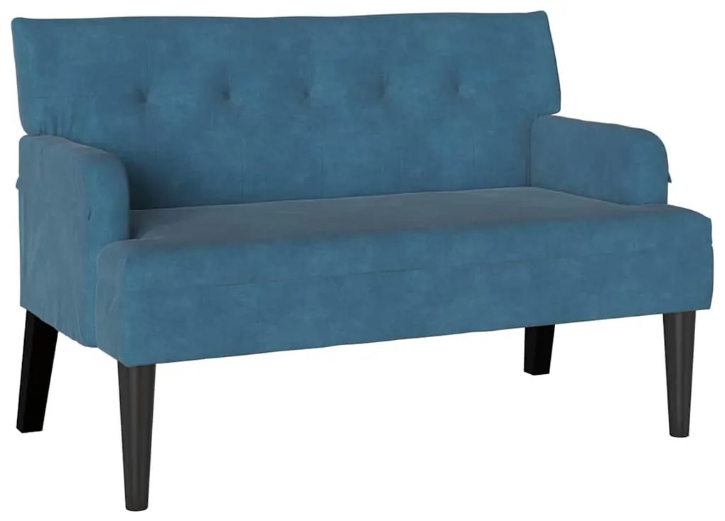 vidaXL Chesterfield Pad Kék 112 x 65,5 x 75 cm Bársony