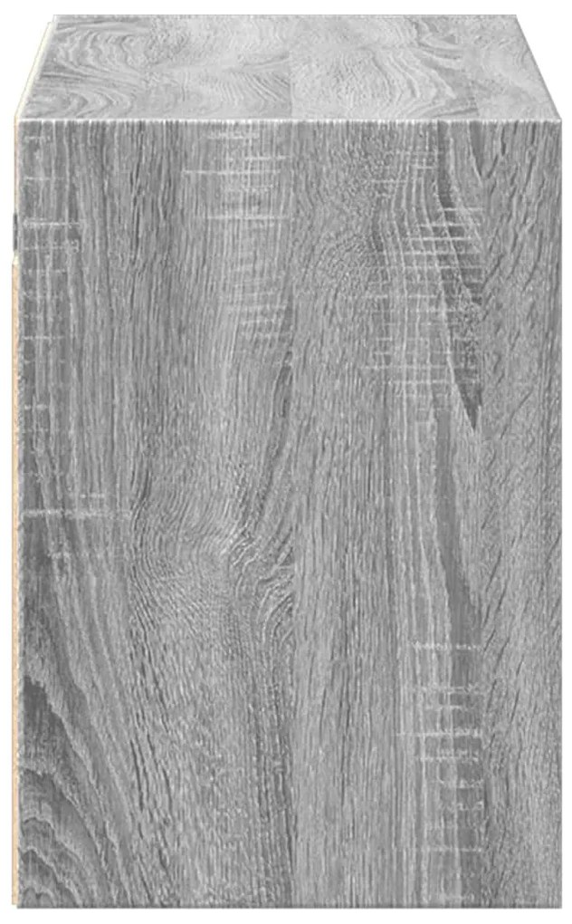 szürke sonoma színű fali TV-szekrény LED-del 100x31x45 cm