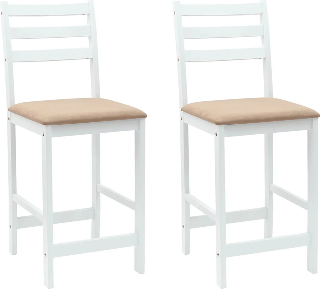 vidaXL Étkező Székek 2 pcs Fehér 40 x 47,5 x 99,5 cm Tömör Gumi Fa