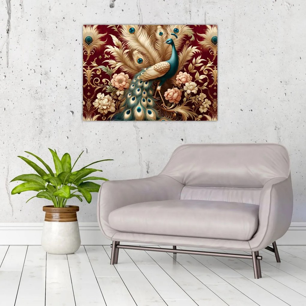 Kép – Elegáns páva (70x50 cm)