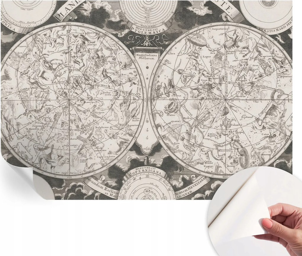 Öntapadós Dekoratív Fotótapéta Hálószobába Csillagos térkép 152x104 cm