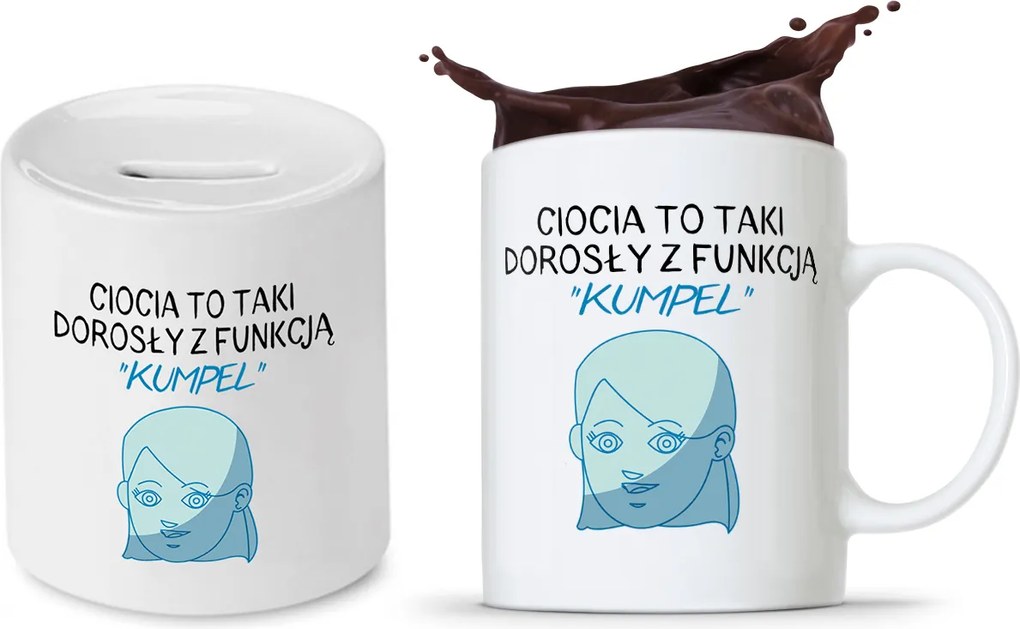 Néni Szett Ajándék Bögre Persely fényképes nyomtatással